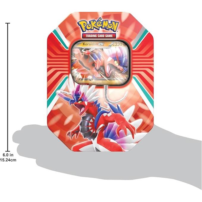 Gray Pokémon TCG: Paldea Legends Tin - Koraidon (1 Foil Card & 4 Booster Packs) Toyzoona 618FnxB9PyL._AC_SX679.jpg