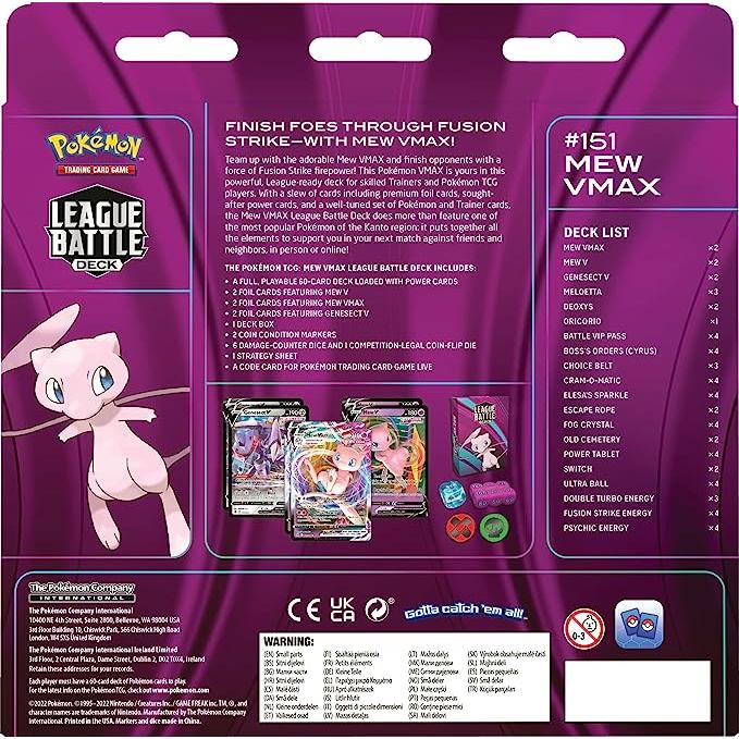 Dark Magenta Pokemon TCG: Mew VMAX League Battle Deck (60 cards Ready to Play Deck, 4 Foil V Cards and 2 Foil VMAX Cards) Toyzoona 91W4XdwRTTL._AC_SX679.jpg