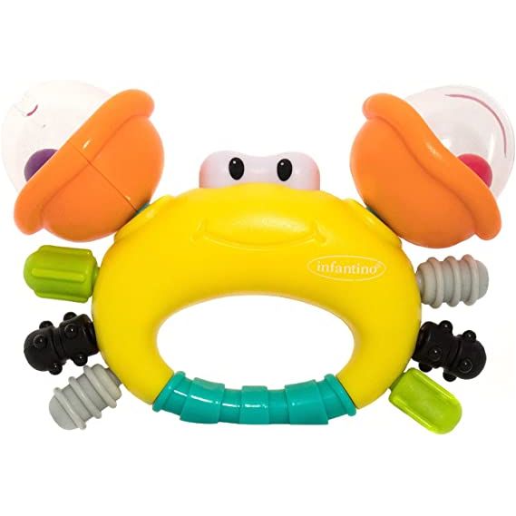 Goldenrod Infantino Sand Crab Rattle And Teether PEEKABOO EXPERIENCE STORE infantino-sand-crab-rattle-and-teether-toyzoona-1.jpg