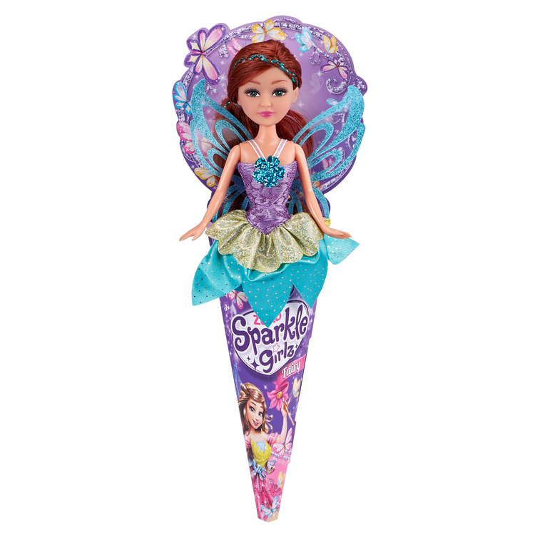 Gray Sparkle Girlz Fairy Doll 10006 by ZURU HALSON ENTERPRISE 10006_SPARKLE_GIRLZ-DOLLS-10.5-Fairy_Princess_In_Cone_04.png Dolls and Playsets
