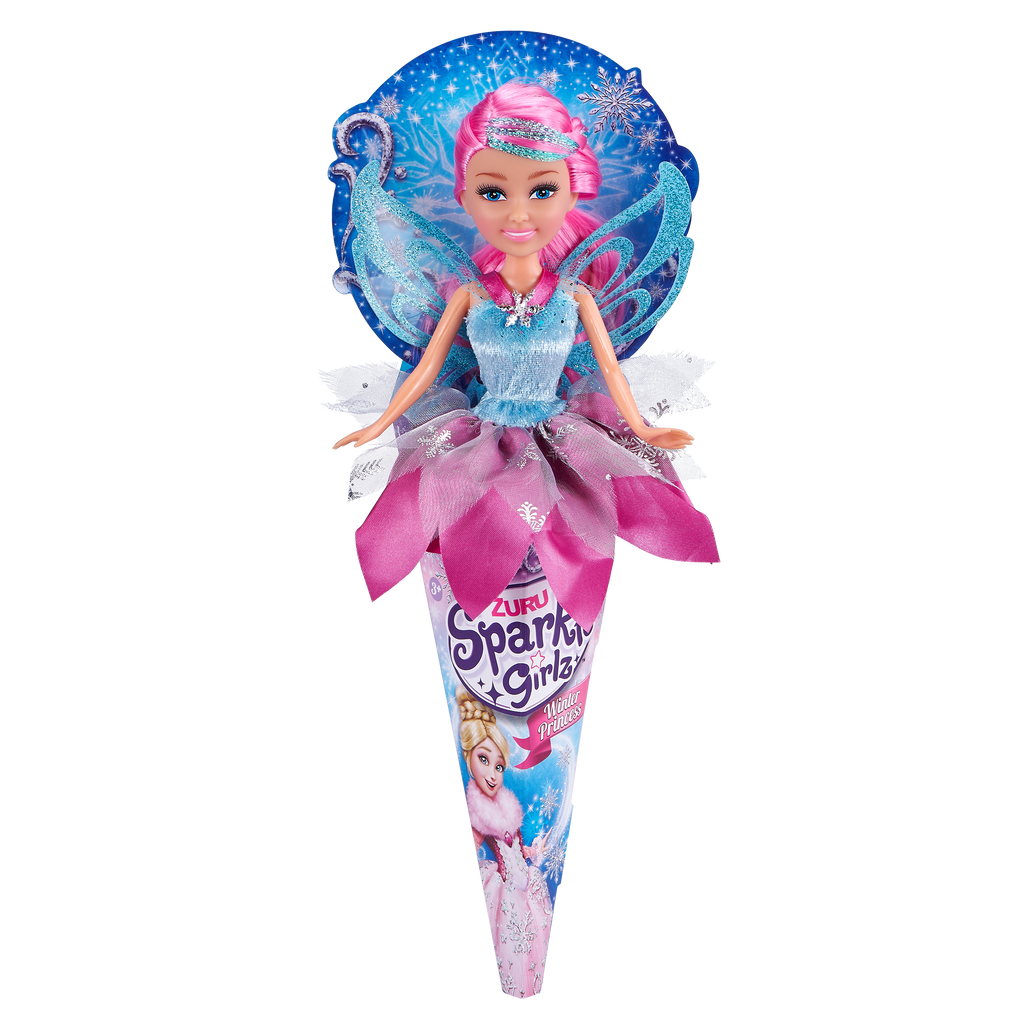 Gray Sparkle Girlz Winter Princess Doll 10017 by ZURU HALSON ENTERPRISE 10017BQ2_SPARKLE_GIRLZ-DOLLS-10.5-Winter_Princess_In_Cone_01.png Dolls and Playsets