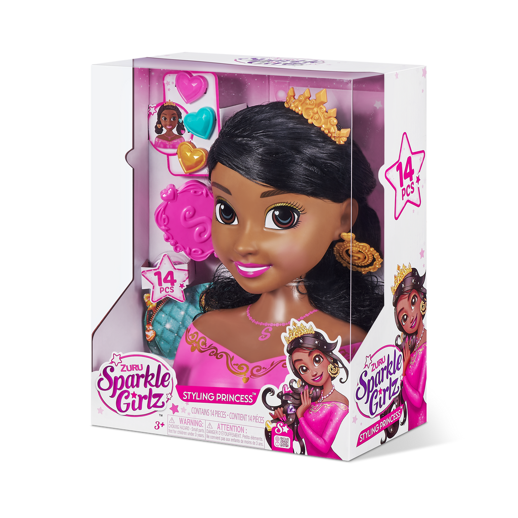 Dark Slate Gray Sparkle Girlz Styling Head 100499 by ZURU HALSON ENTERPRISE 100499_SPARKLEGIRLZ-STYLINGHEADS-WITHOUTNAIL-StylingHeadDarkWindowBox_02.png Dolls and Accessories