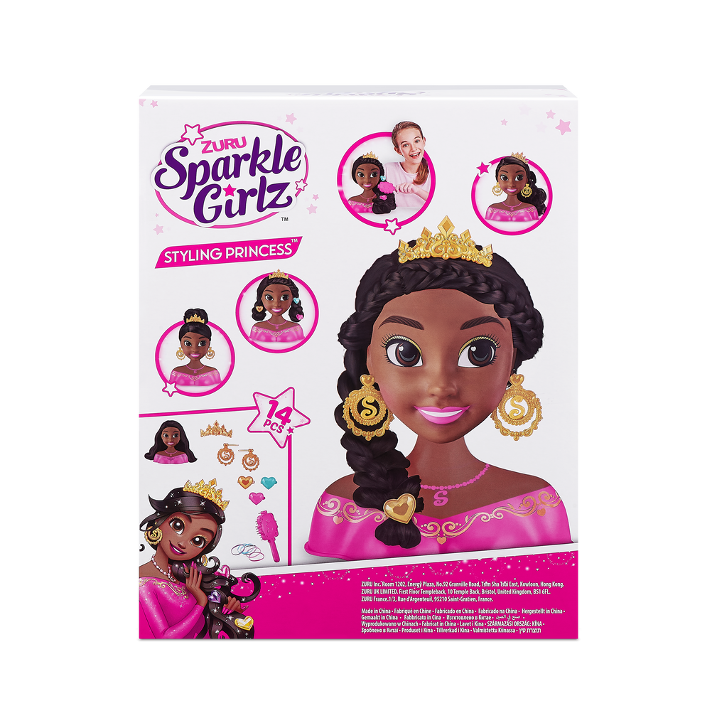 Maroon Sparkle Girlz Styling Head 100499 by ZURU HALSON ENTERPRISE 100499_SPARKLEGIRLZ-STYLINGHEADS-WITHOUTNAIL-StylingHeadDarkWindowBox_04.png Dolls and Accessories