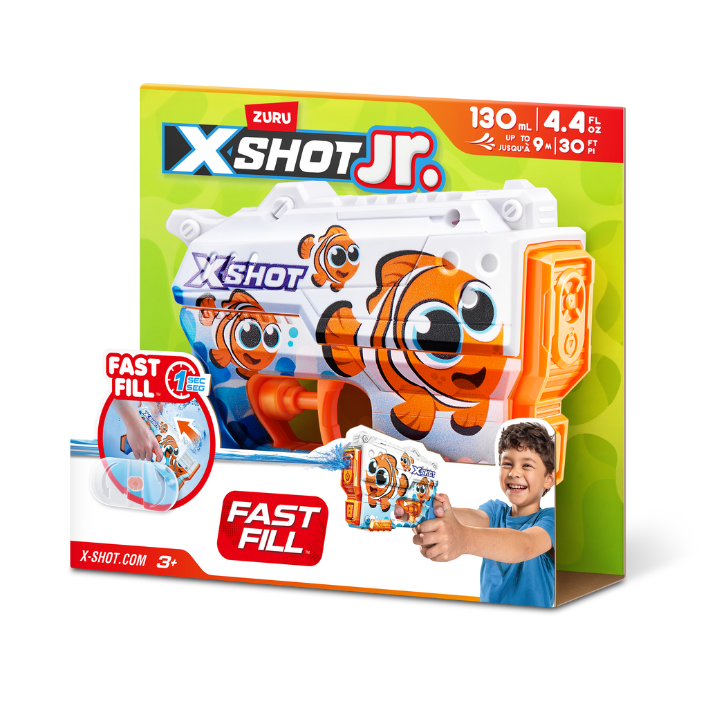 Dark Slate Gray XSHOT Junior Fast-Fill Water Blaster 118143 by ZURU HALSON ENTERPRISE 118143A_XSHOT_Fast-FillJunior_Singlepack_Angle_01A.png Action Figures and Play Sets