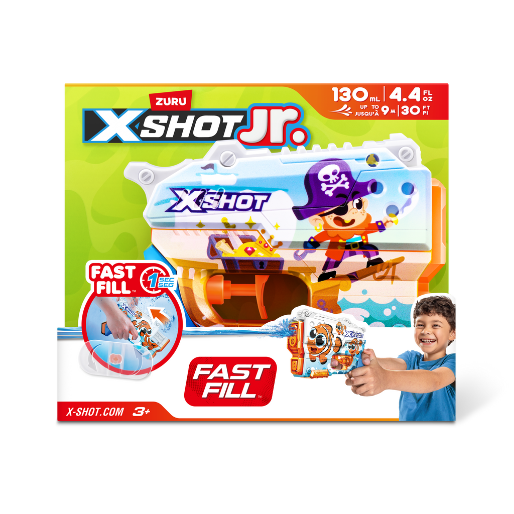 Dark Slate Gray XSHOT Junior Fast-Fill Water Blaster 118143 by ZURU HALSON ENTERPRISE 118143B_XSHOT_Fast-FillJunior_Singlepack_FrontofPack_01.png Action Figures and Play Sets