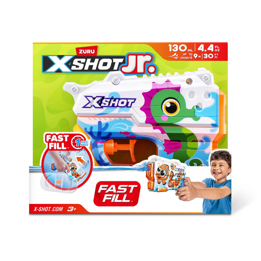 Sea Green XSHOT Junior Fast-Fill Water Blaster 118143 by ZURU HALSON ENTERPRISE 118143D_XSHOT_Fast-FillJunior_Singlepack_FrontofPack_01.png Action Figures and Play Sets