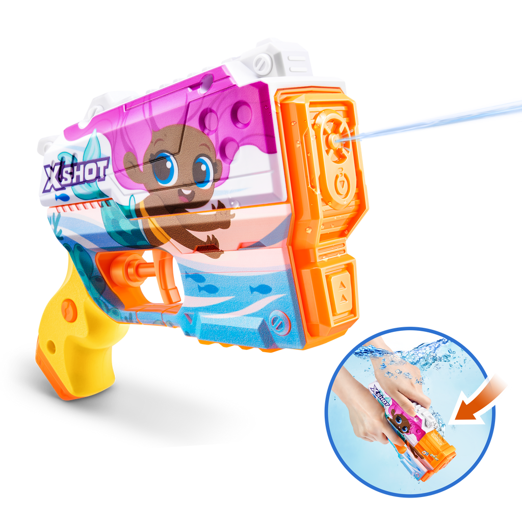 Light Gray XSHOT Junior Fast-Fill Water Blaster 118143 by ZURU HALSON ENTERPRISE 118143E_XSHOT_Fast-FillJunior_Singlepack_EcommerceHero_01.png Action Figures and Play Sets