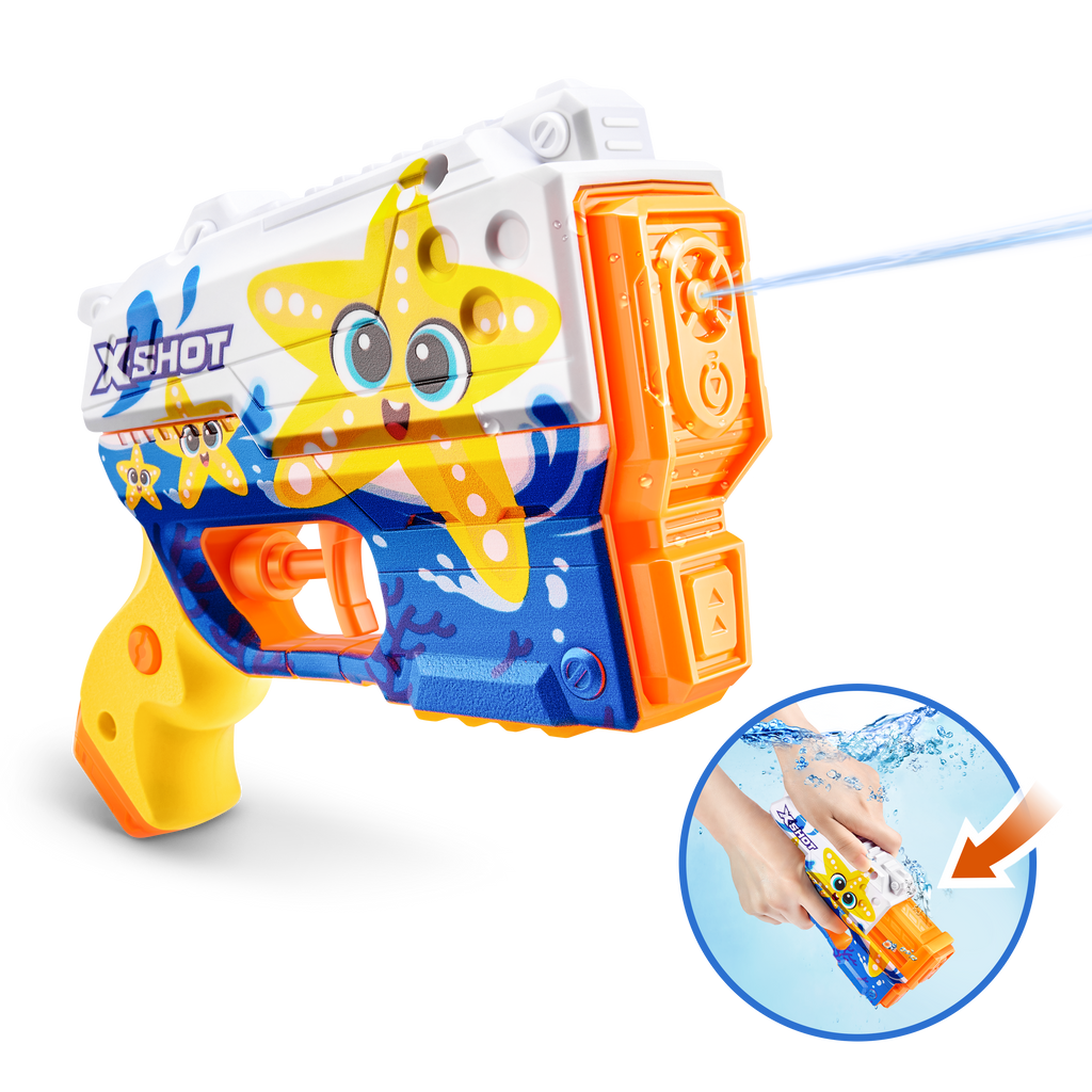 Steel Blue XSHOT Junior Fast-Fill Water Blaster 118143 by ZURU HALSON ENTERPRISE 118143G_XSHOT_Fast-FillJunior_Singlepack_EcommerceHero_01.png Action Figures and Play Sets