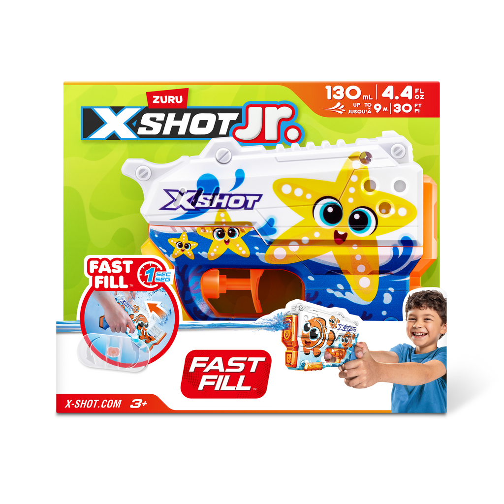 Dark Slate Blue XSHOT Junior Fast-Fill Water Blaster 118143 by ZURU HALSON ENTERPRISE 118143G_XSHOT_Fast-FillJunior_Singlepack_FrontofPack_01.png Action Figures and Play Sets