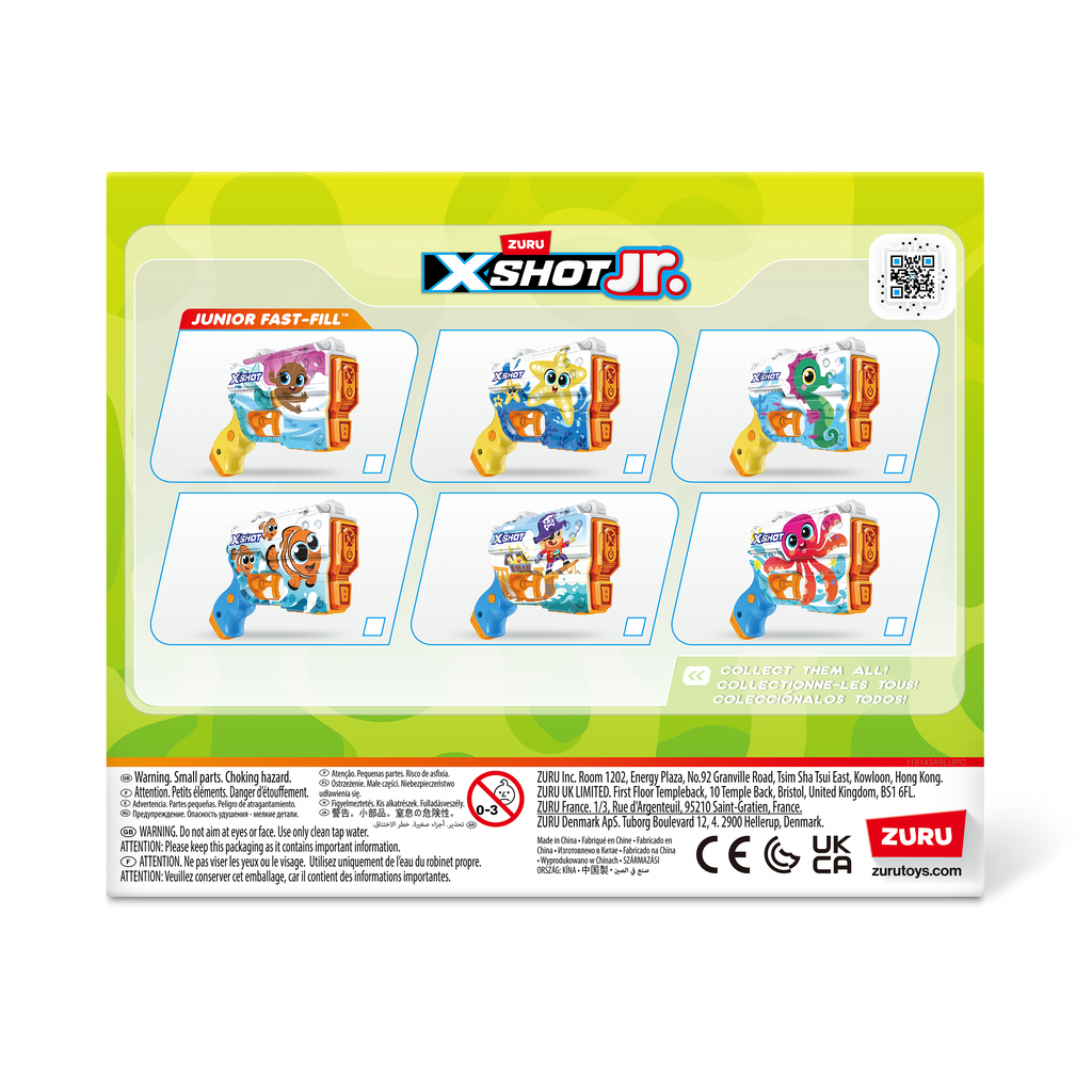 Beige XSHOT Junior Fast-Fill Water Blaster 118143 by ZURU HALSON ENTERPRISE 118143_XSHOT_Fast-FillJunior_Singlepack_BackofPack_01.png Action Figures and Play Sets