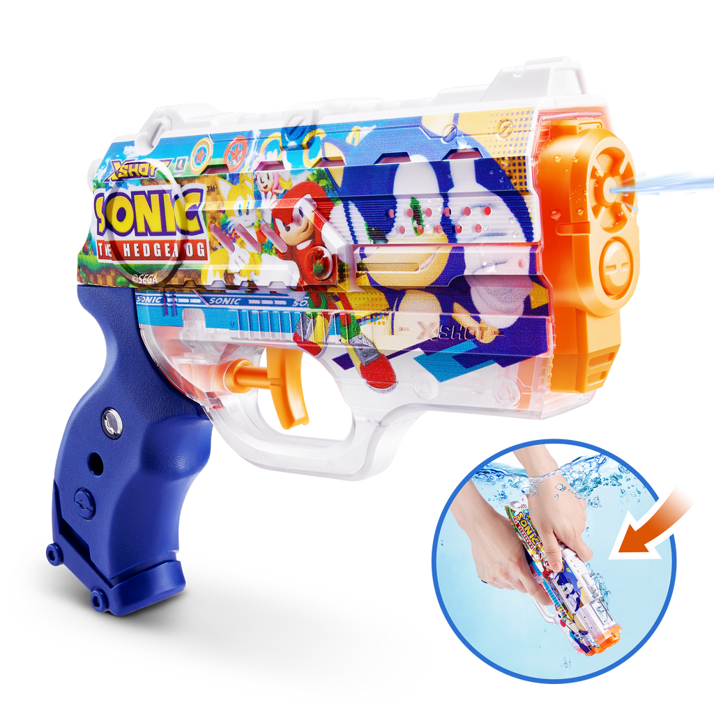 Dark Slate Blue XSHOT Fast-Fill Skins Nano Sonic The Hedgehog Water Blaster 118166 by ZURU HALSON ENTERPRISE 118166_XSHOTWATER-FAST-FILLSKINS-NANOBLASTER_ECOMHERO.png Action Figures and Play Sets