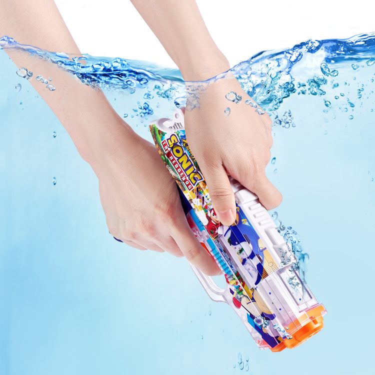 Light Gray XSHOT Fast-Fill Skins Nano Sonic The Hedgehog Water Blaster 118166 by ZURU HALSON ENTERPRISE 118166_XSHOTWATER-FAST-FILLSKINS-NANOBLASTER_LIFESTYLE_03.jpg Action Figures and Play Sets
