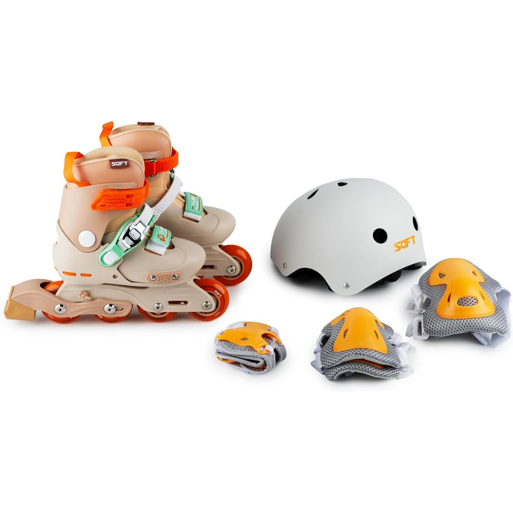 Gray Kids Inline Skates Set - Adjustable Roller Skates for Girls & Boys - Complete Set with Helmet & Pads - ABEC-7 Bearings - Size S (28-31) HALSON ENTERPRISE 1_0b9f64c4-ef6e-47fb-a5df-40286aa6cff2.jpg Outdoor and Active Play