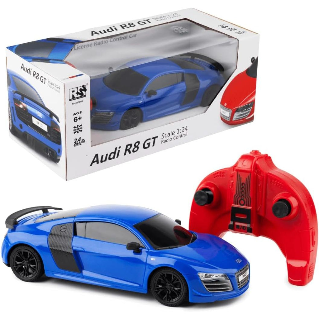 Gray RC Drift Car Audi R8 GT 2.4GHz - Rechargeable High Speed Remote Control Car for Kids & Adults - Detailed Interior - 4-CH - Battery Operated - Racing Toy for Kids Ages 6+ - Scale 1:24 - Blue HALSON ENTERPRISE 20_191988b7-c25f-4725-980e-4acee4ef0902.jpg Vehicles and Remote Control Toys