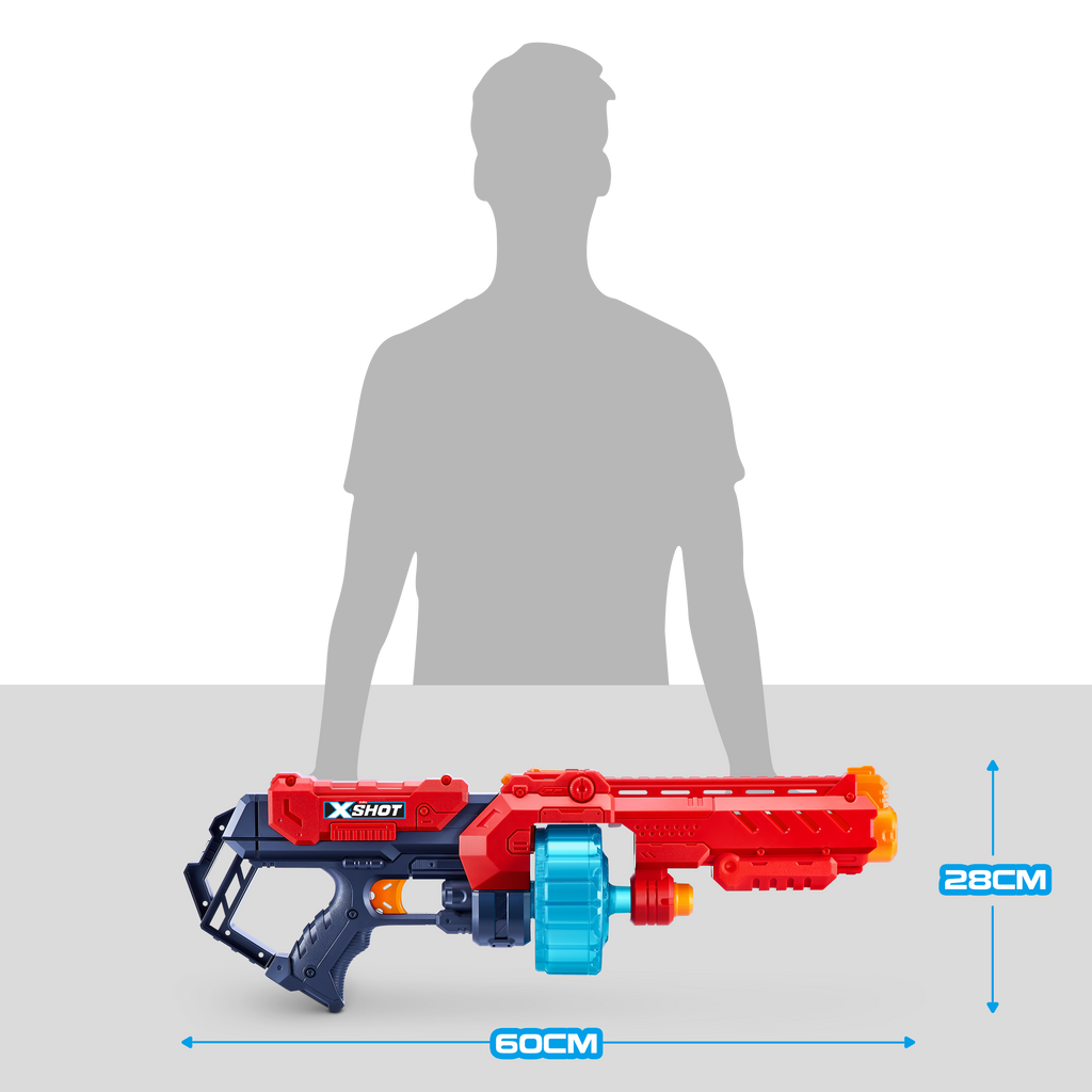 Light Gray XSHOT Excel Turbo Fire Blaster 36270 (48 Darts) by ZURU Toyzoona 36270_X-SHOT-_EXCEL-Turbo_Fire_48Darts__OOP_04.png Battling Toys