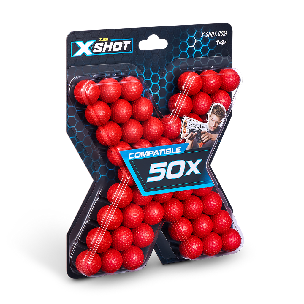 Tomato XSHOT Chaos Refill Pack 36327 (50 Rounds) by ZURU HALSON ENTERPRISE 36327_ZURU_X-SHOT-DART_BALL_BLASTER-CHAOS_50_Dart_Balls_Refill_Blister_Card_03.png Battling Toys