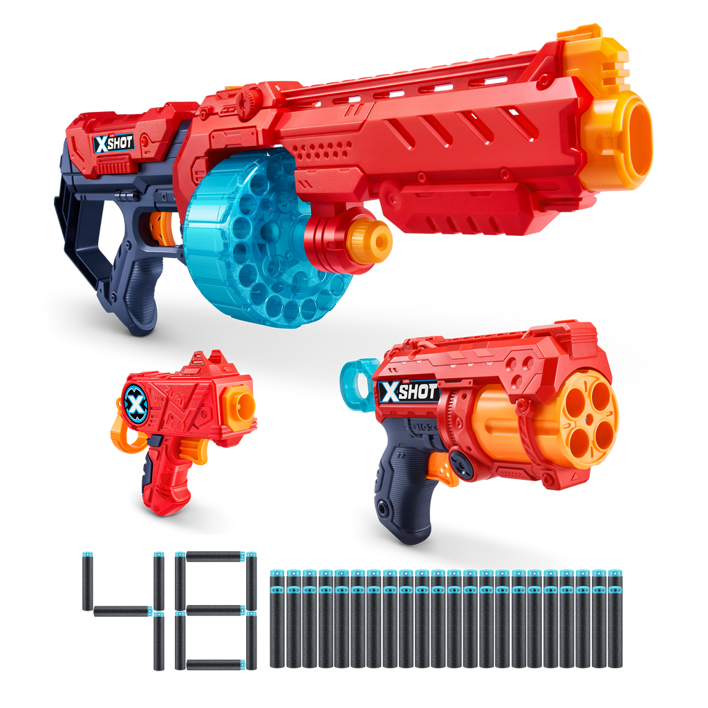Chocolate XSHOT Excel Turbo Fire + Fury 4 + Micro Combo Pack 36345 (48 Darts) by ZURU Toyzoona 36345_X-SHOT-_EXCEL-Combo_Pack_Turbo_FireFury_4_And_Micro_48Darts__Ecommerce_Hero_01.png Battling Toys