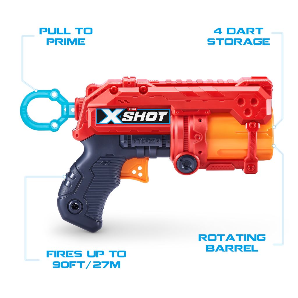 Chocolate XSHOT Excel Ultimate Shootout Pack 36251 (4 Blasters 48 Darts, 6 Cans) by ZURU Toyzoona 36377_X-SHOT-EXCEL-FURY_4_Red_OOP_03.png Battling Toys