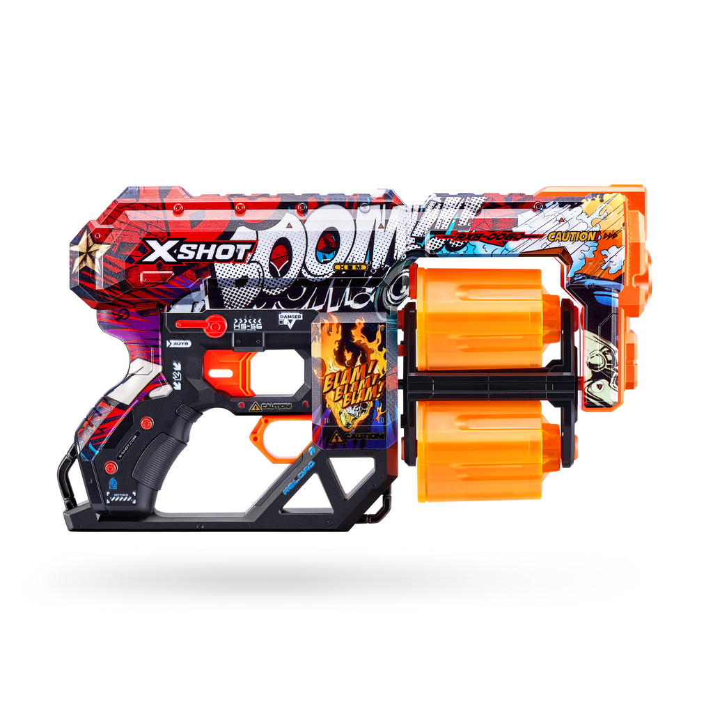 Black XSHOT Skins Dread Dart Blaster 36517 (12 Darts) by ZURU Toyzoona 36517A_X-SHOT_SKINS_DREAD_BOOM_OOP_02.png Battling Toys