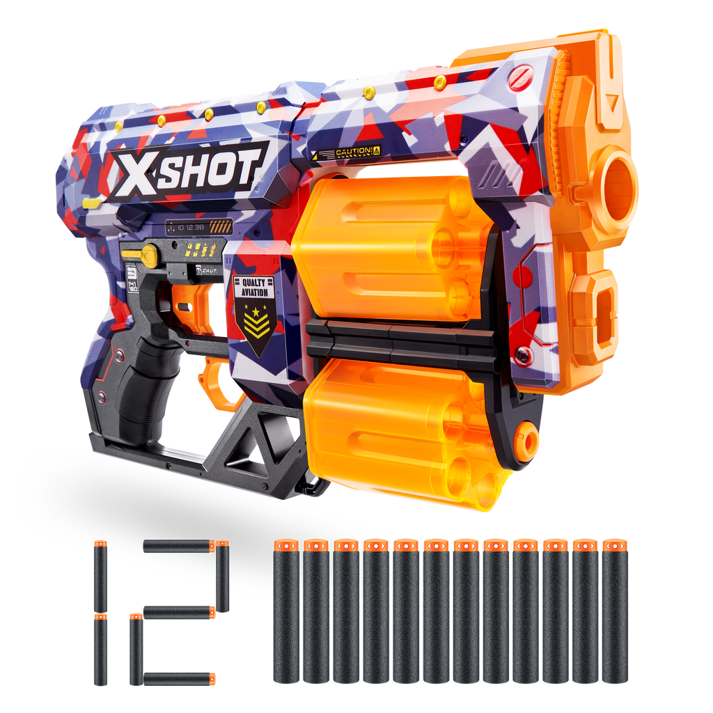 Chocolate XSHOT Skins Dread Dart Blaster 36517 (12 Darts) by ZURU Toyzoona 36517Q_X-SHOT_SKINS_DREAD_Malice_Ecom_Hero_01.png Battling Toys