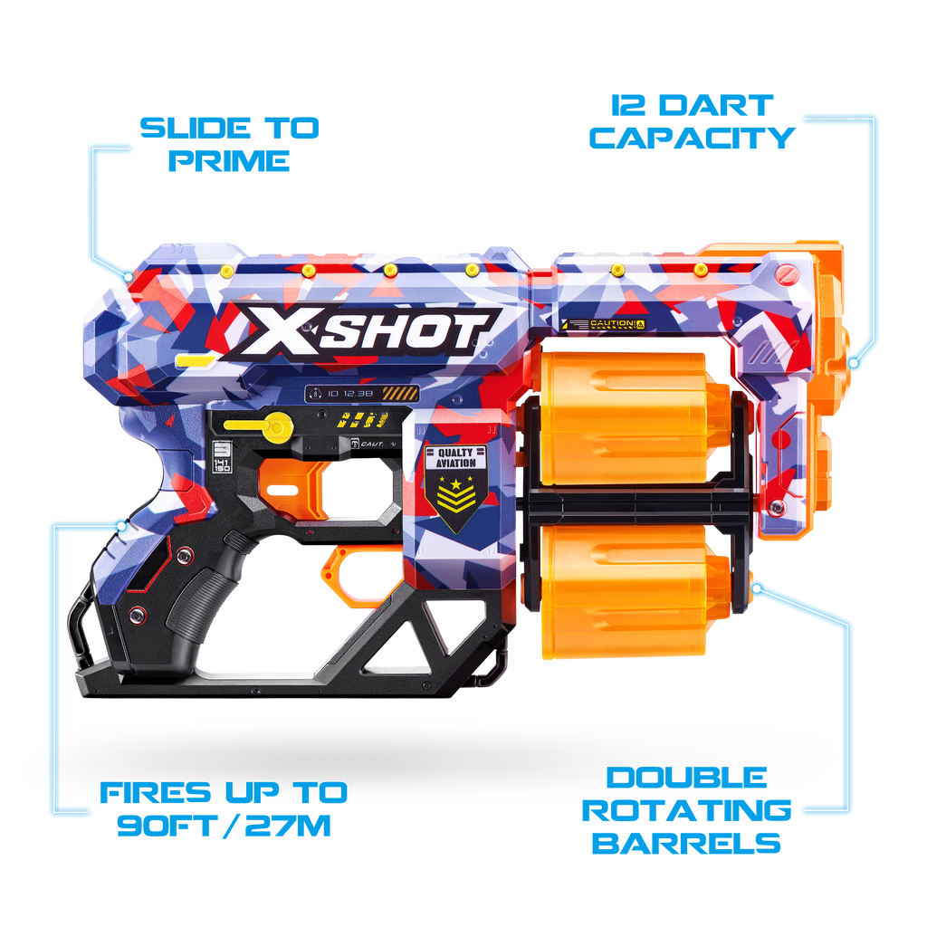 Dark Slate Gray XSHOT Skins Dread Dart Blaster 36517 (12 Darts) by ZURU Toyzoona 36517Q_X-SHOT_SKINS_DREAD_Malice_OOP_02.png Battling Toys