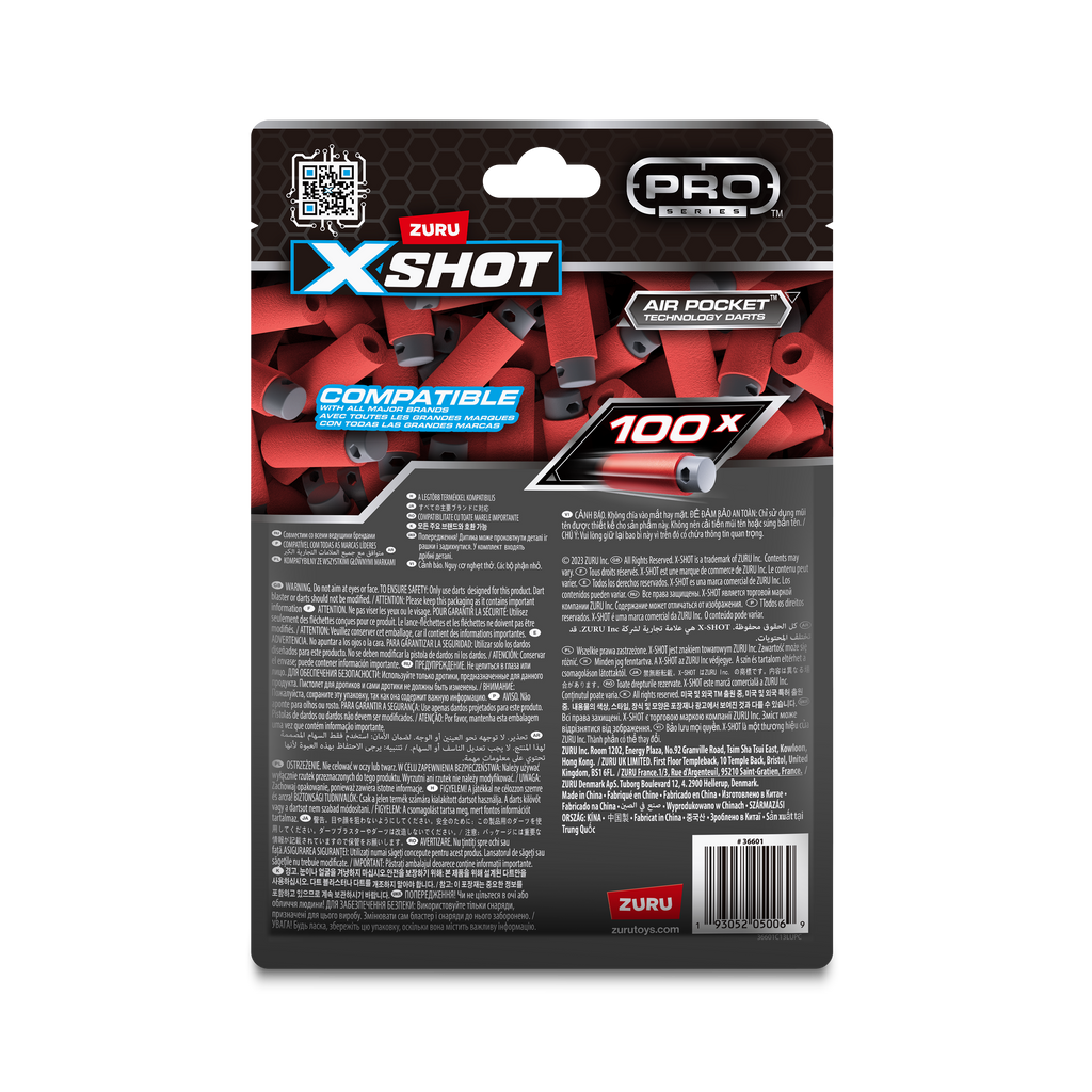 Dark Slate Gray XSHOT Pro Series Half-Length Darts Refill Pack 36601 (100 Darts) by ZURU Toyzoona 36601_XSHOT_PRO-SERIES_1_DART_REFILL_100_PCS_Foilbag_BACK_OF_PACK.png Battling Toys
