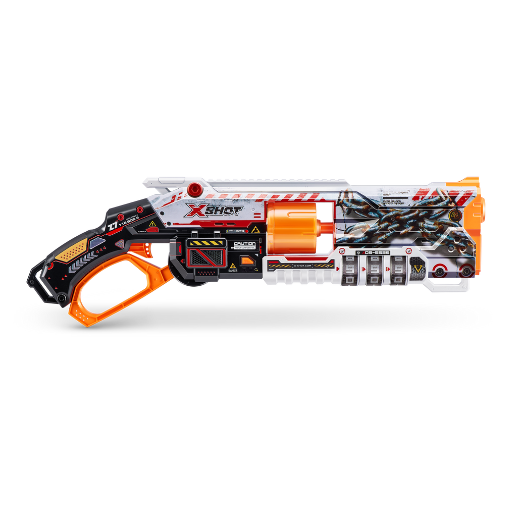 Black XSHOT Skins Lock Blaster 36606 (16 Darts) by ZURU Toyzoona 36606_X-SHOT_SKINS_LOCK_BLASTER_OOP_02.png Battling Toys