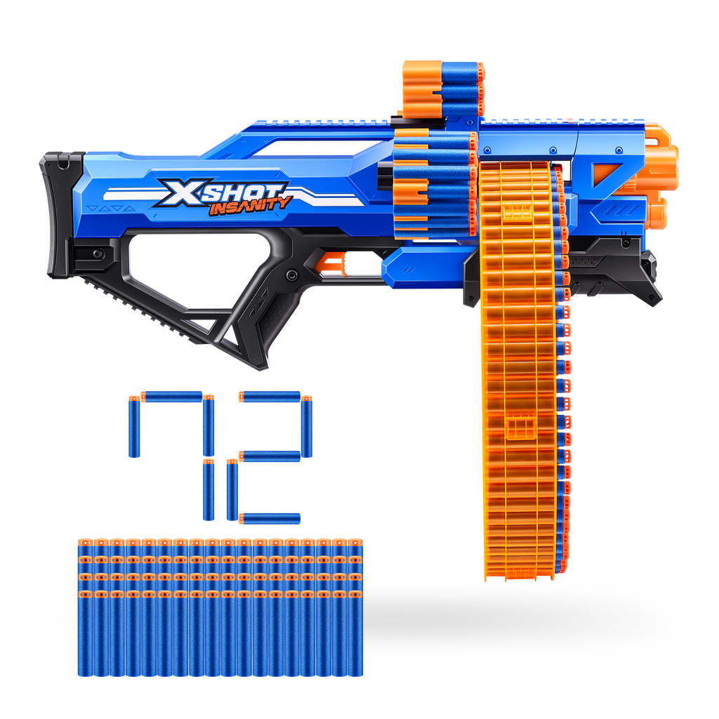 Coral XSHOT Insanity Mad Mega Barrel 36609 (72 Darts) by ZURU Toyzoona 36609_X-SHOT_INSANITY_MAd_Mega_Barrel_Ecom_Hero_01.png Action Figures and Play Sets