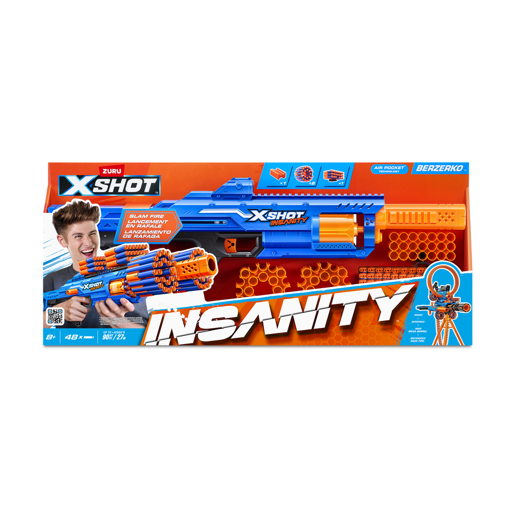 Dark Cyan XSHOT Insanity Berzerko 36610 (48 Darts) by ZURU Toyzoona 36610_X-SHOT_INSANITY_BERZERKO_Front_of_pack_01.png Battling Toys