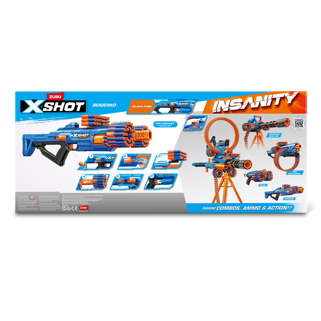 Light Gray XSHOT Insanity Berzerko 36610 (48 Darts) by ZURU Toyzoona 36610_XSHOT_INSANITY-SERIES_1_BERZERKO_8_SHOT_48Darts__WMUS_BACK_OF_PACK.png Battling Toys