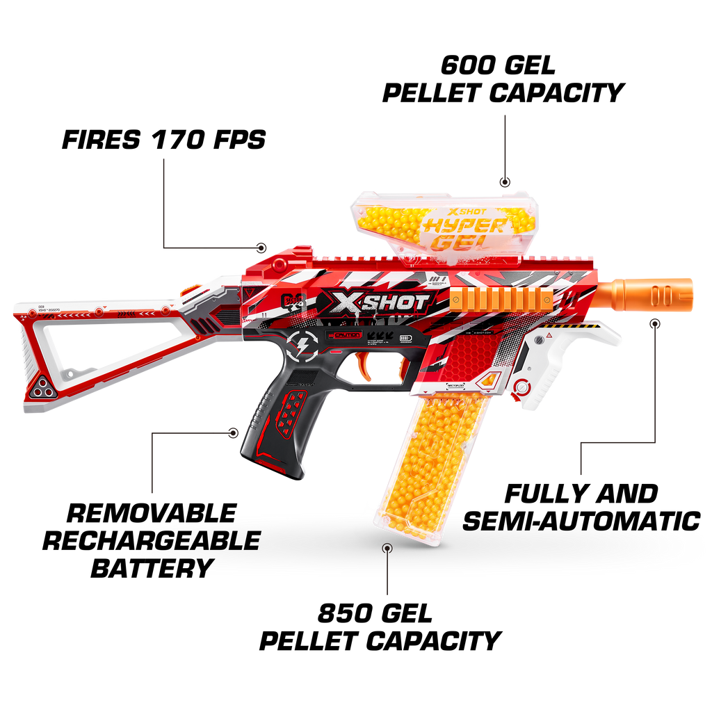 Light Gray XSHOT Hyper Gel Trace Fire Blaster 36621 (10,000 Hyper Gel Pellets) by ZURU Toyzoona 36621_X-Shot_Hyper_Gel_Trace_Fire_OOP_03.png Battling Toys