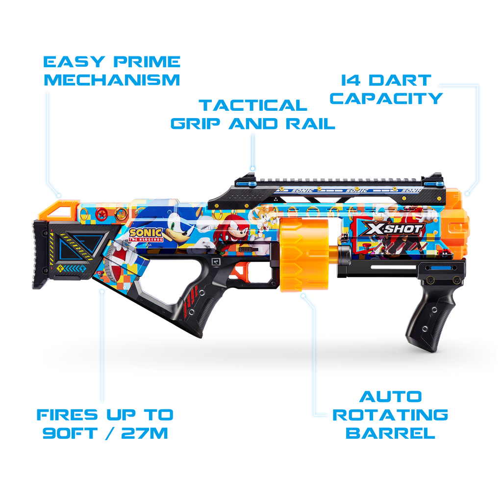 Dark Slate Gray XSHOT SKINS LAST STAND Modern Sonic, Sonic The Hedgehog Blaster (16 Air Pocket Technology Darts) 36704 by ZURU HALSON ENTERPRISE 36704A_X-SHOT_SKINS_LASTSTANDModernSonic_OOP_03.png Action Figures and Play Sets