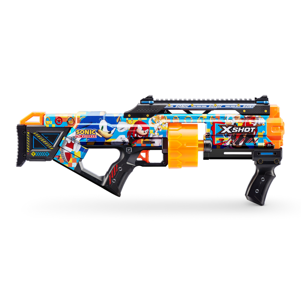 Dark Slate Gray XSHOT SKINS LAST STAND Modern Sonic, Sonic The Hedgehog Blaster (16 Air Pocket Technology Darts) 36704 by ZURU HALSON ENTERPRISE 36704_X-SHOT_SKINS_LASTSTANDModernSonic_OOP_02.png Action Figures and Play Sets