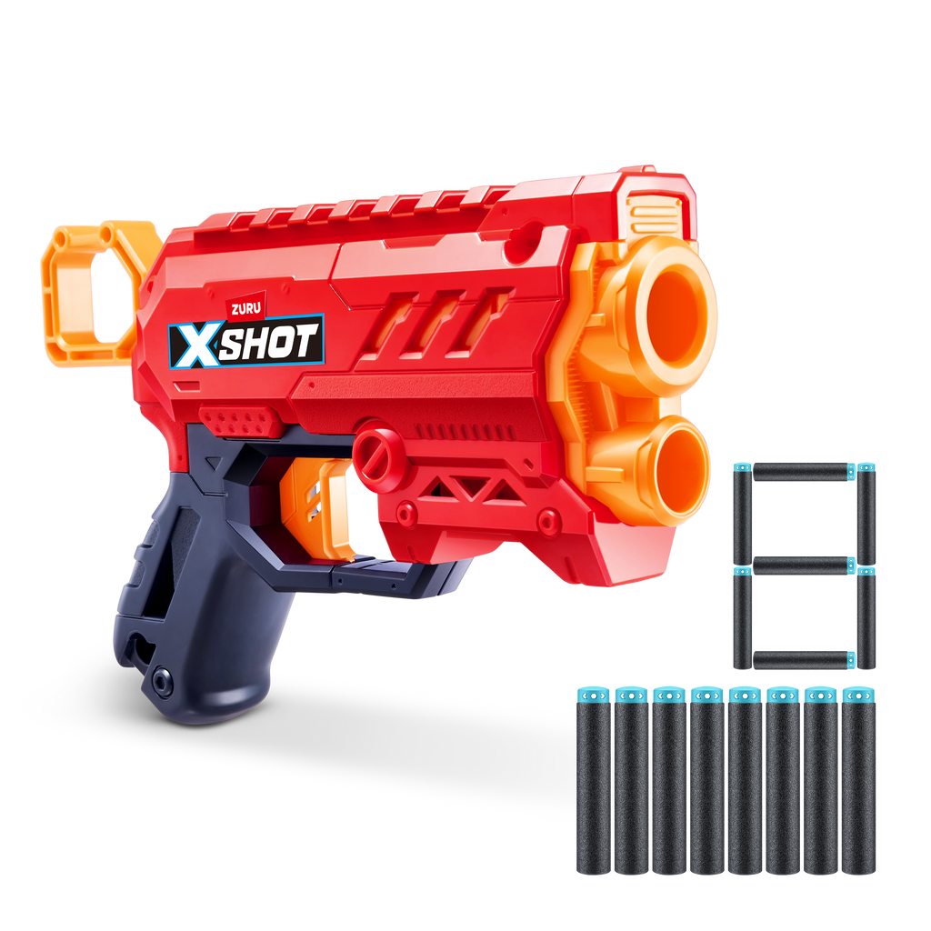 Firebrick XSHOT Excel Micro 2.0 Blaster 36726TQ1 (8 Darts) by ZURU Toyzoona 36726_XSHOT_EXCEL_SERIES_1_MICRO_2.0_8Darts__Ecom_Hero_01.png Action Figures and Play Sets