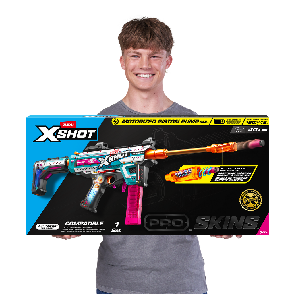 Dark Salmon XSHOT Pro Motorized Piston Pump AEB 36821 by ZURU HALSON ENTERPRISE 36821_XSHOT_PRO-MOTORIED_LIFESTYLEWHITE_02.png Action Figures and Play Sets