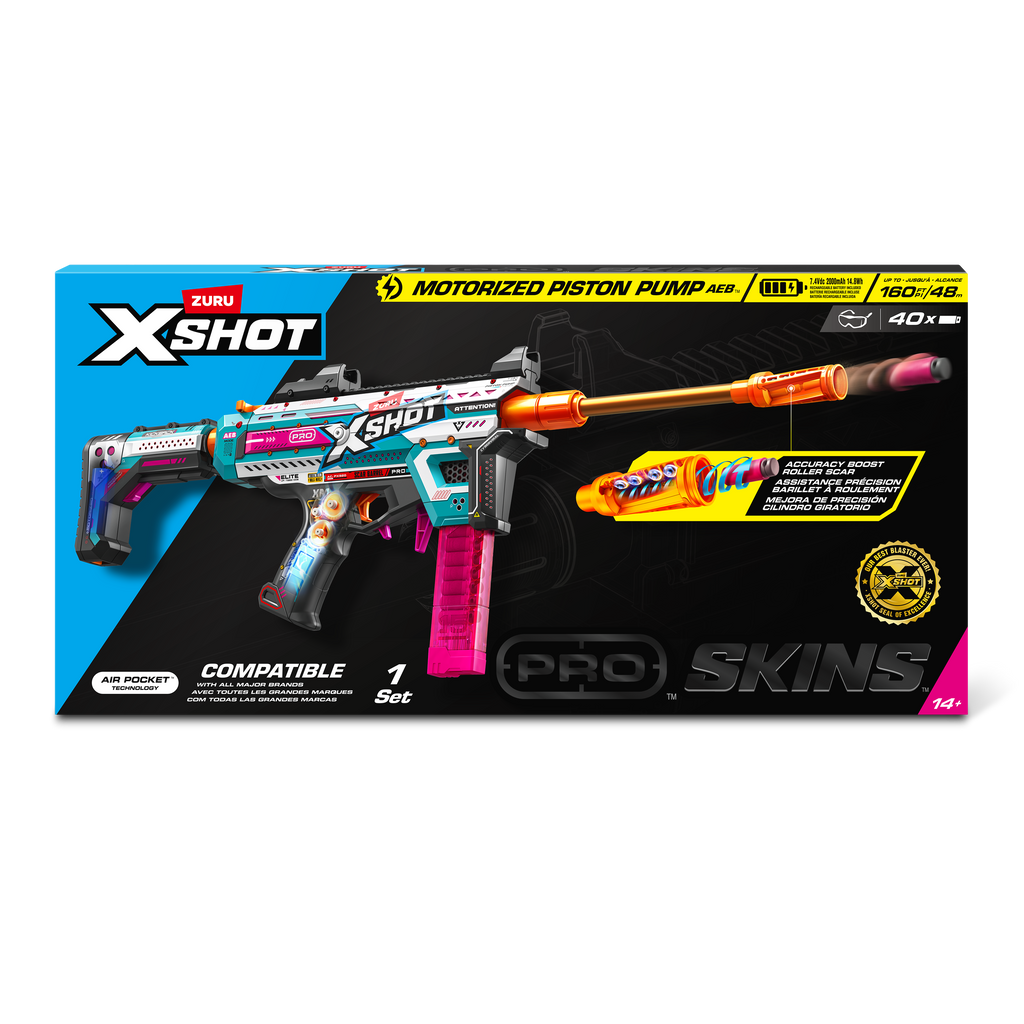 Sandy Brown XSHOT Pro Motorized Piston Pump AEB 36821 by ZURU HALSON ENTERPRISE 36821_XSHOT_PRO-S1-MOTORIZEDBLASTER_40darts_CB-A18LUPCVERSION_FRONTOFPACK.png Action Figures and Play Sets