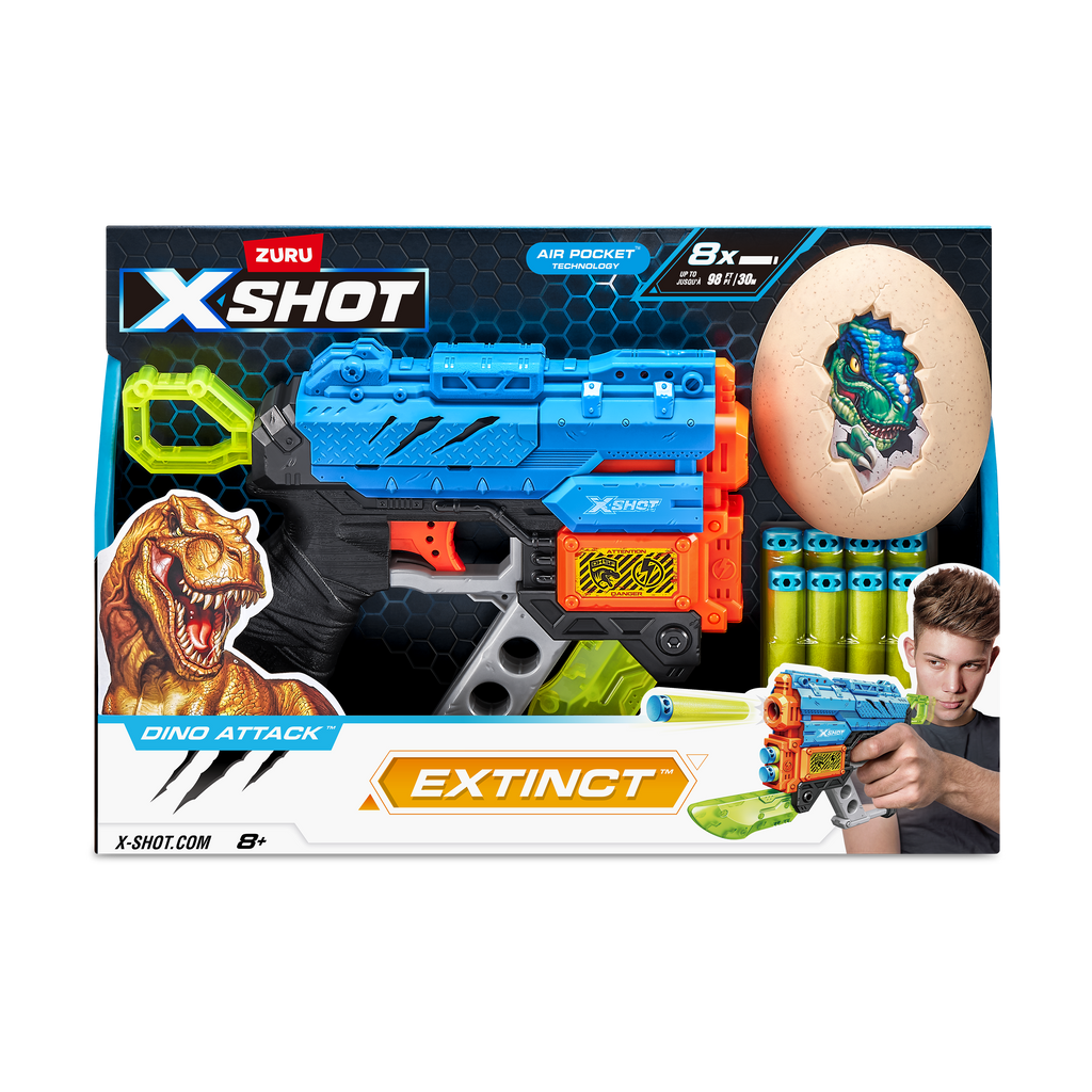 Dark Slate Gray XSHOT Dino Attack Extinct Blaster 4870 (8 Darts, 1 Egg) by ZURU Toyzoona 4870_X-SHOT-DINO_ATTACK-Extinct_1Medium_Egg_8Darts_Frontal_of_Pack_01.png Action Figures and Play Sets