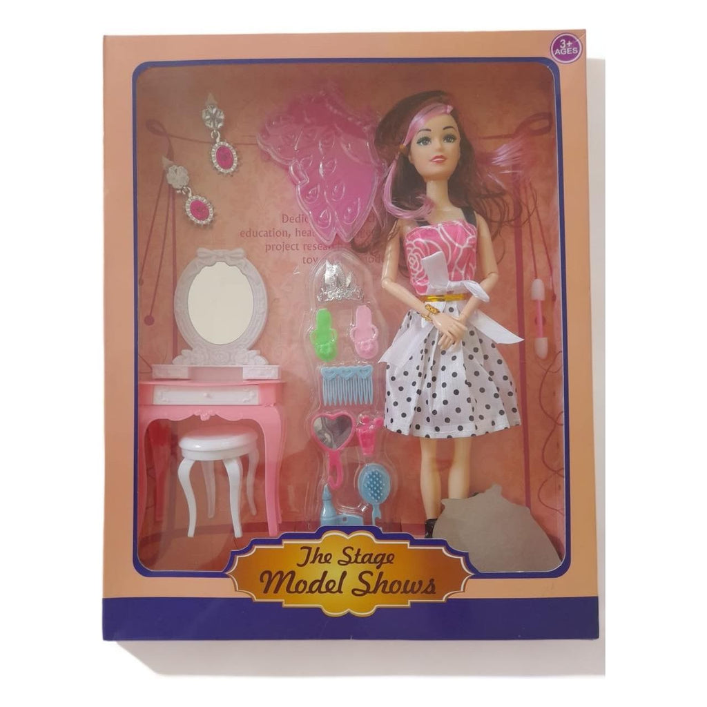 Rosy Brown Model Show Doll with Dressing Table HALSON ENTERPRISE 4d09f247-d347-4b74-bd8e-6382803e31a1-Photoroom.jpg Dolls and Playsets