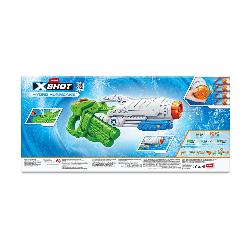 Powder Blue XSHOT Water Warfare Hydro Hurricane Water Blaster 5641 by ZURU HALSON ENTERPRISE 5641_X-SHOT_WATER-WATER_WARFARE-WATER_BLASTER-Hydro_Hurricane_Back_of_pack.png Battling Toys