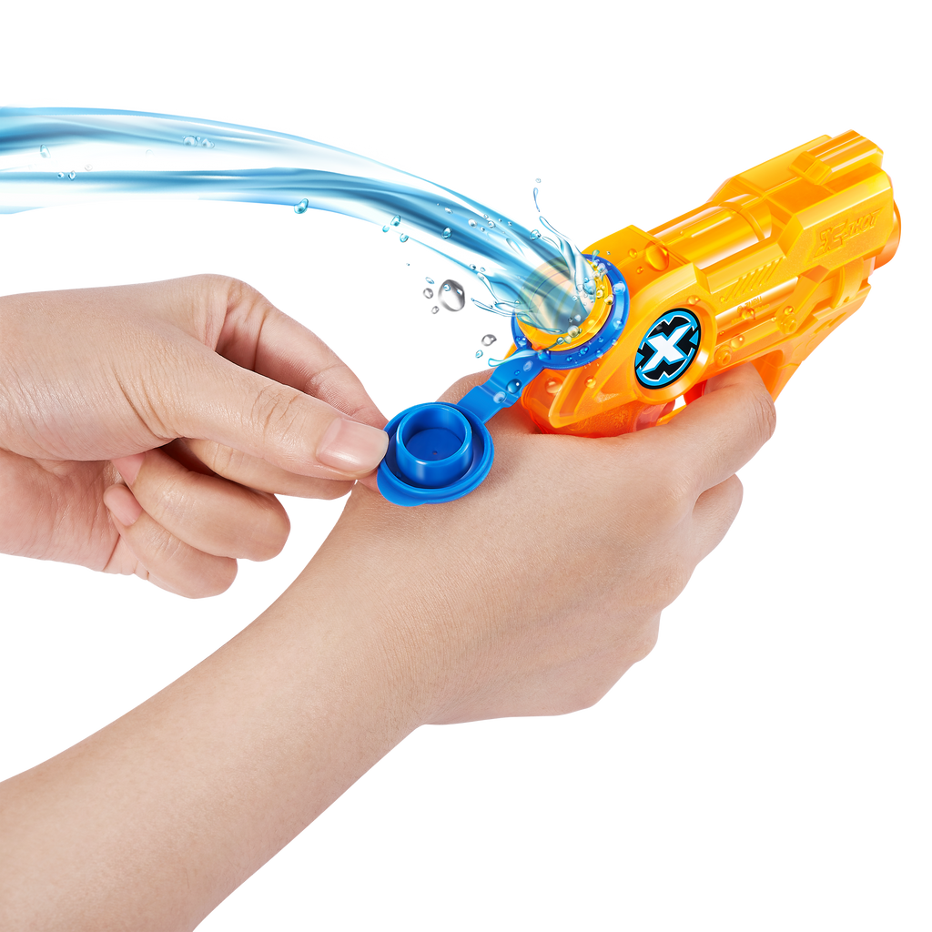 Tan XSHOT Water Warfare Nano Drencher 5643 by ZURU HALSON ENTERPRISE 5643-Zuru_X-SHOT_-WATER_WARFARE-WATER_BLASTER-_Nano_Drencher_Hang_Card_orange-06.png Battling Toys