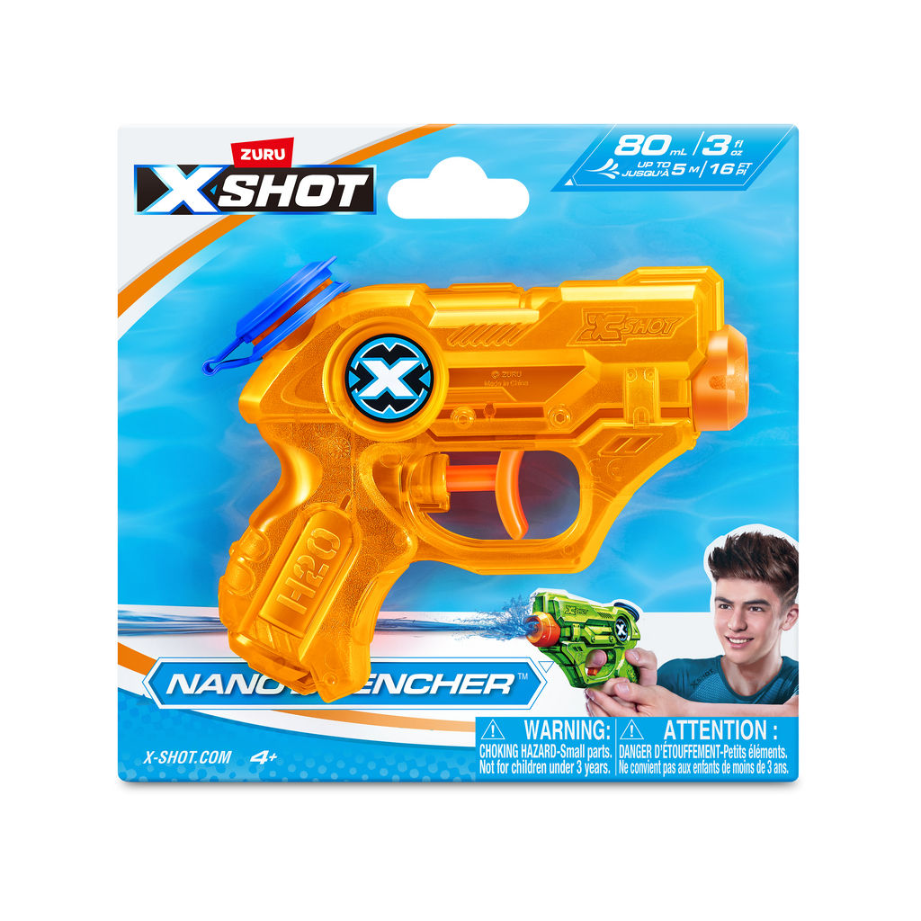 Dodger Blue XSHOT Water Warfare Nano Drencher 5643 by ZURU HALSON ENTERPRISE 5643_X-SHOT_WATER-WATER_WARFARE-WATER_BLASTER-Nano_Drencher_Hang_Card_Orange_Front_of_pack_02.png Battling Toys