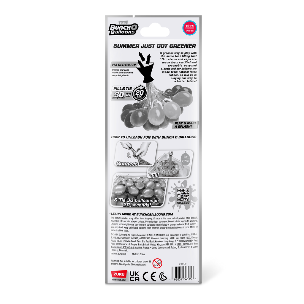 Lavender Bunch O Balloons Tropical Party 30+ Rapid-Filling Self-Sealing Water Balloons 56479 (1 Pack) by ZURU Toyzoona 56479_BUNCH_O_BALLOONS-1_Pack-Tropical_Party_1PK_Foilbag_Back_of_pack.png Outdoor and Active Play