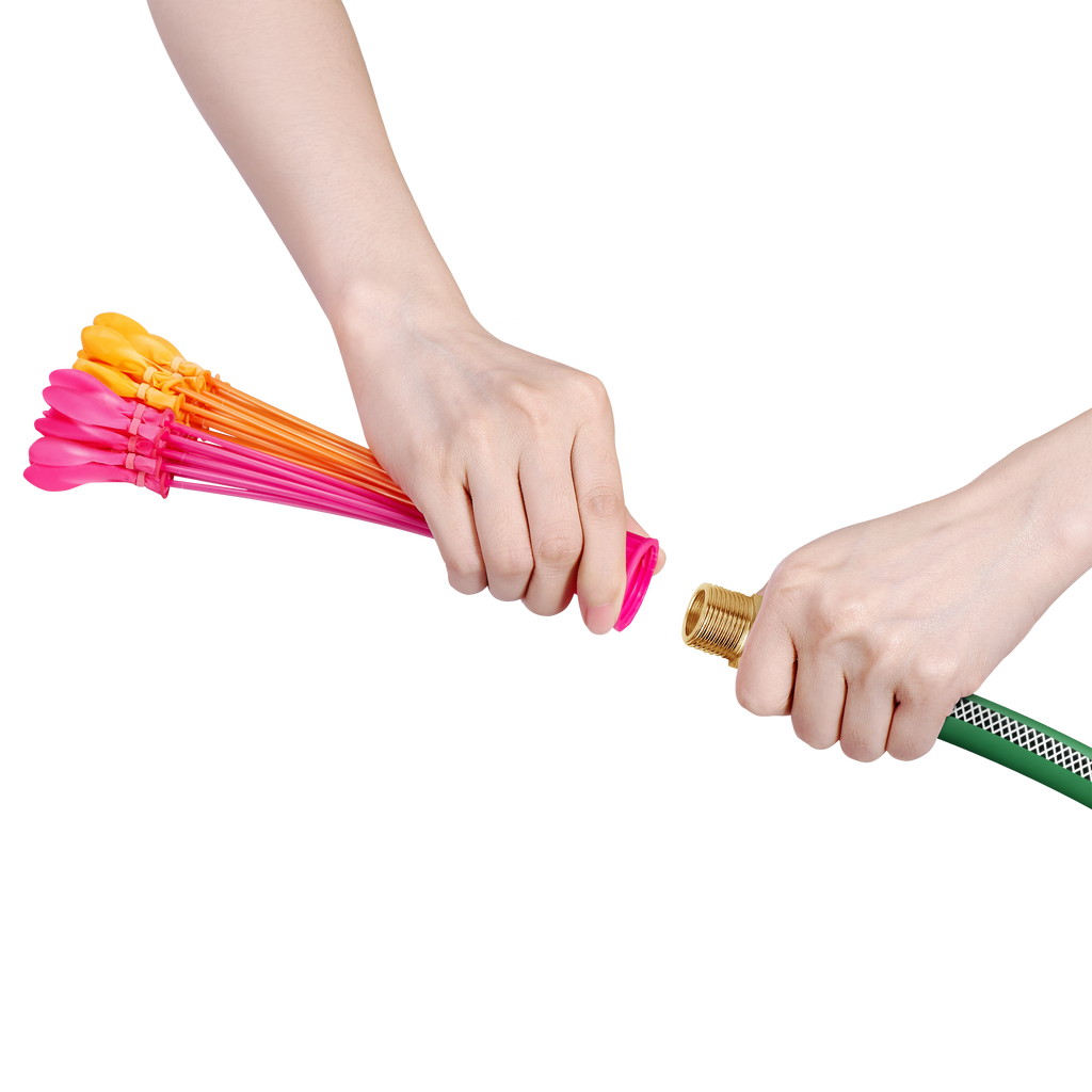 Light Pink Bunch O Balloons Tropical Party 100+ Rapid-Filling Self-Sealing Water Balloons (3 Pack) 56480 by ZURU HALSON ENTERPRISE 56480_BUNCHOBALLOONS-3PACK-TROPICALPARTY3PKFoilbag-withhand_01.png Outdoor and Active Play