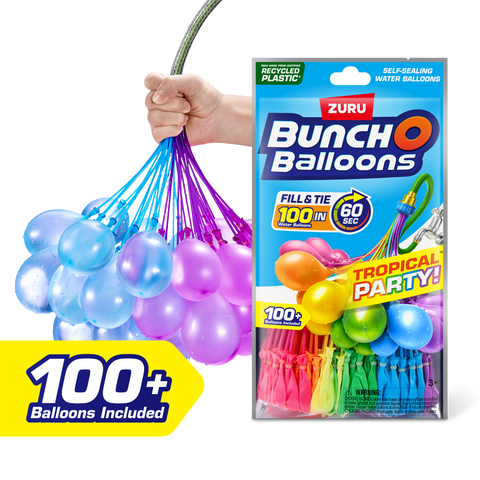 Light Salmon Bunch O Balloons Tropical Party 100+ Rapid-Filling Self-Sealing Water Balloons (3 Pack) 56480 by ZURU HALSON ENTERPRISE 56480_BUNCHOBALLOONS-3PACK-TROPICALPARTY3PKFoilbag_01.png Outdoor and Active Play
