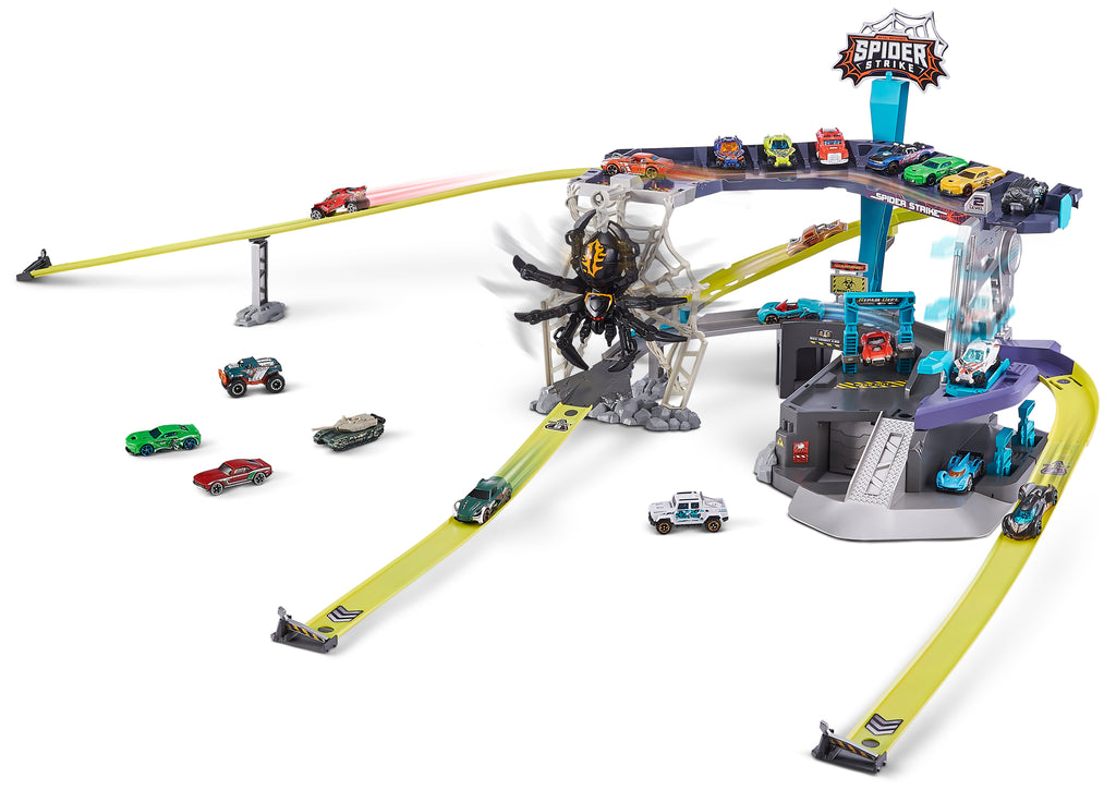Dark Slate Gray Metal Machines Spider Strike Garage Playset 6725 by Zuru Toyzoona 6725_Metal_Machines_Spider_OOP.jpg Pretend Play and Play Sets