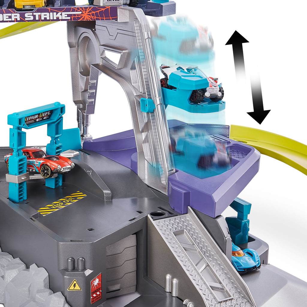 Slate Gray Metal Machines Spider Strike Garage Playset 6725 by Zuru Toyzoona 6725_Metal_Machines_Spider_life_arrow.jpg Pretend Play and Play Sets