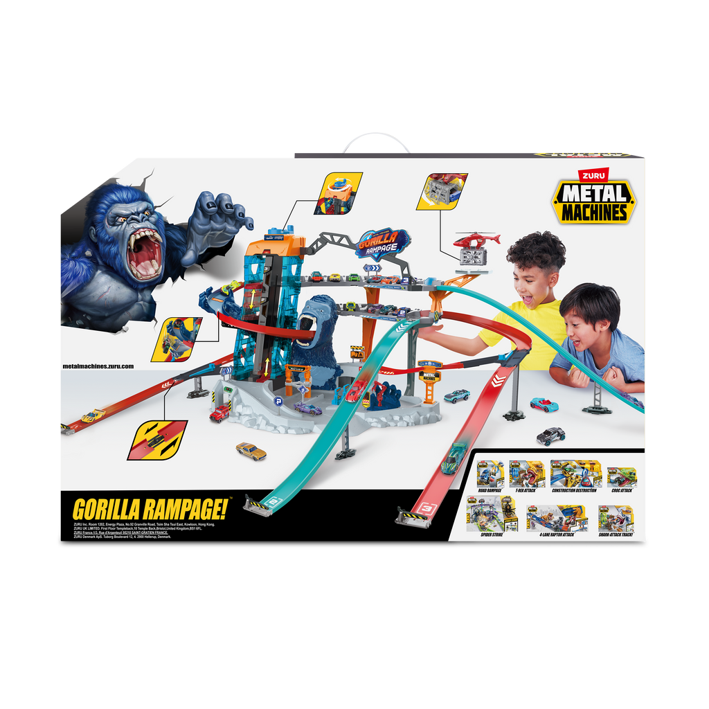 Lavender Metal Machines Gorilla Rampage Garage Playset 6726 by Zuru Toyzoona 6726_METAL_MACHINES-Playset-Series_1_Gorilla_Attack_Medium_Back_of_pack.png Pretend Play and Play Sets