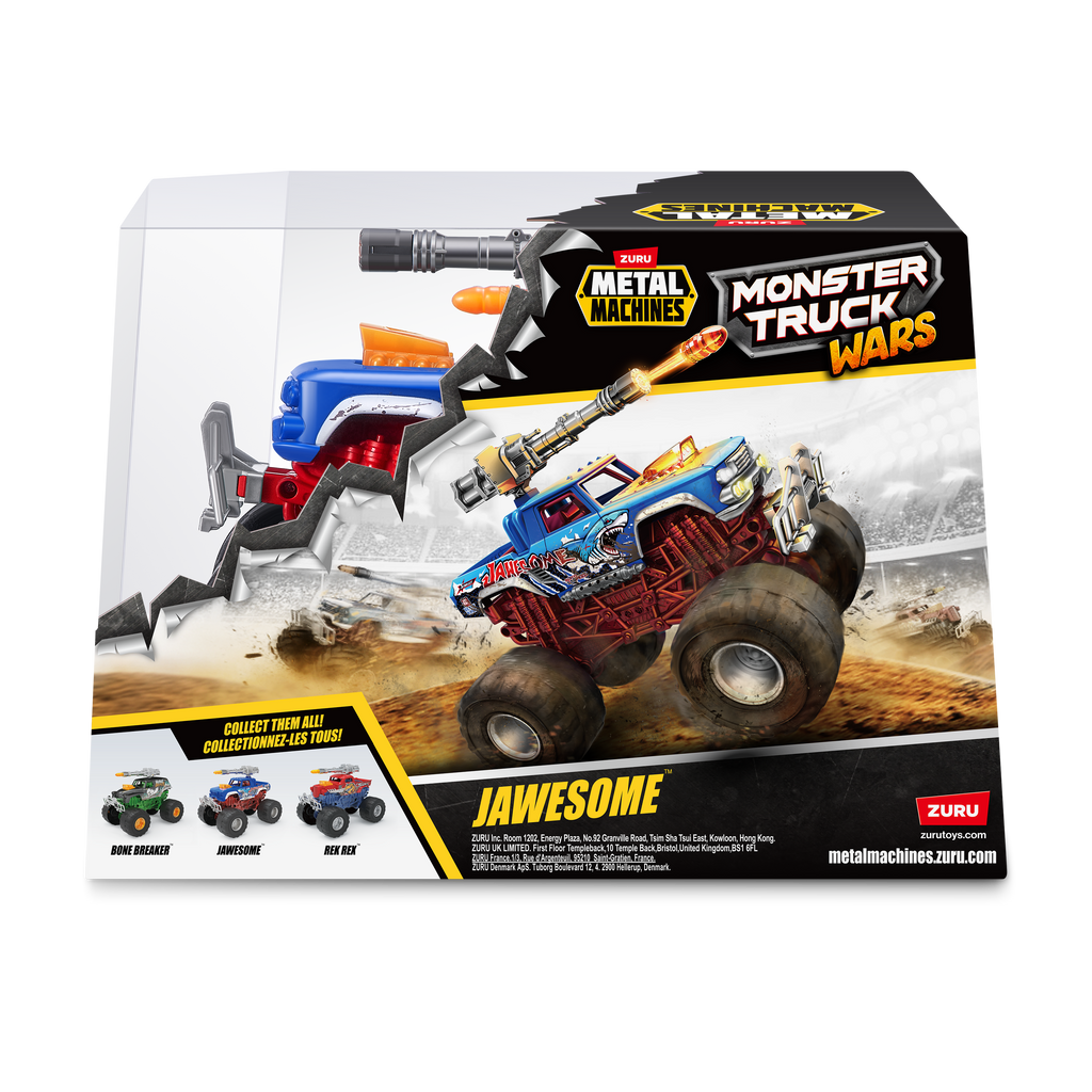Black Metal Machines Monster Truck Wars 6792 by ZURU Toyzoona 6792_METAL_MACHINES-MONSTER_WHEELS-SERIES_1-1BONE_JAWESOME_Back_of_pack.png Vehicles and Remote Control Toys
