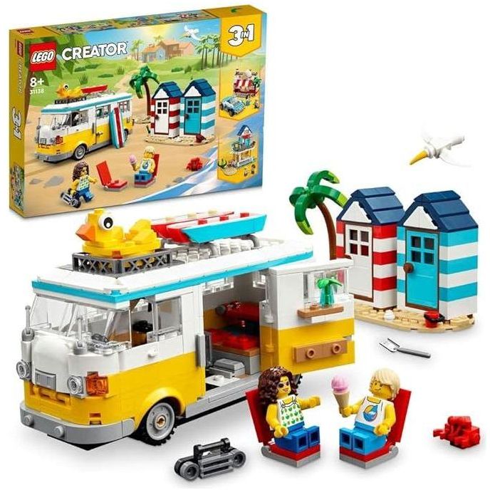 Light Gray LEGO Creator Beach Camping Bus 31138 - 3in1 Vacation Set THE DREAM FACTORY 71-qotO48XL._AC_SX679.jpg Building and Construction