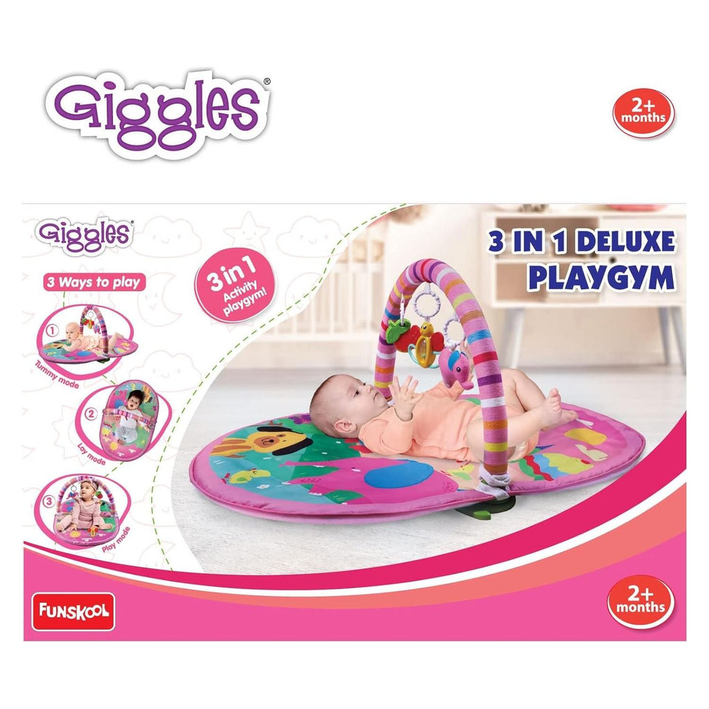 Light Gray Funskool Giggle 3 in 1 Deluxe Playgym Pink Toyzoona 715zvMWY3rL._SL1500.jpg Infant Toys